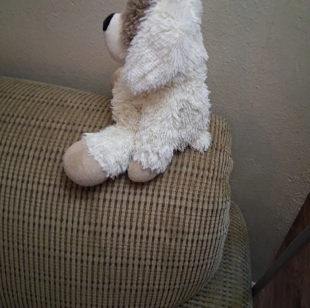 Warmies Cream and Tan Plush Dog with Black Nose